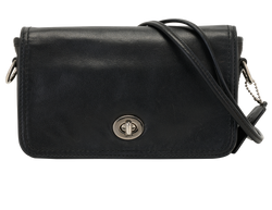 Vintage Penny Crossbody, Leather, Black, E1269, 2*